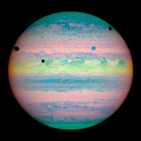 A picture of the planet Jupiter taken by the Hubble telescope