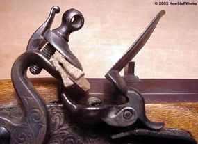 The flintlock in the uncocked position