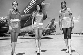 Southwest Airlines stewardesses modeled their sexy uniforms in 1968.