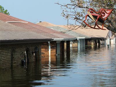 flooded houses