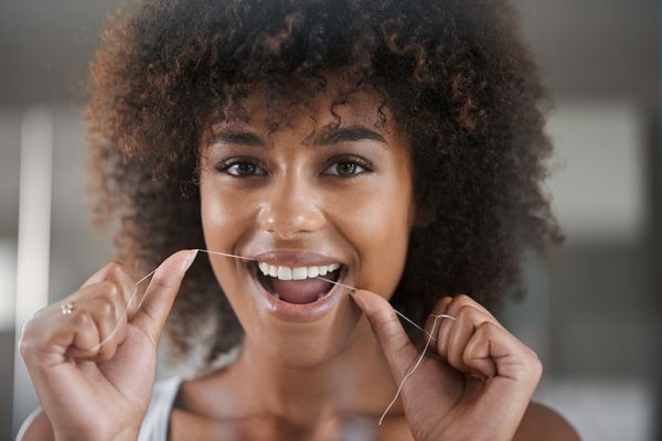 Smiling woman, adult joy.