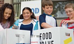 A food drive is a perfect activity for the whole family, so include your kids, too.