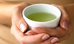 A soothing cup of green tea before bedtime is also a healthy drink.