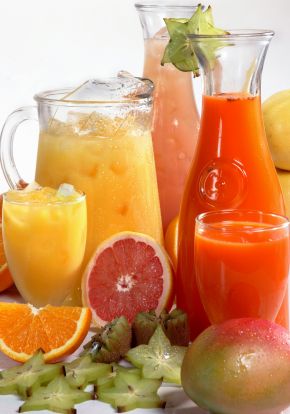 assorted fresh fruit juices