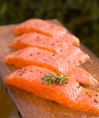 planked salmon steaks