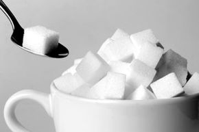 Pile of sugar cubes.