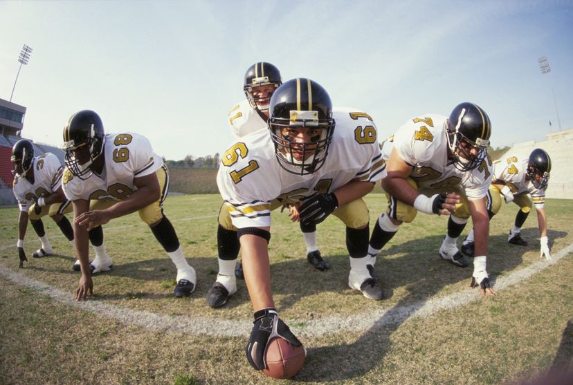 American Football offensive line