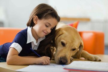 dog helps with homework