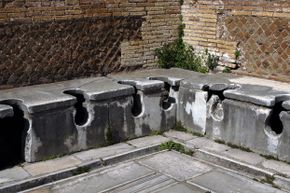 These second-century Roman latrines had water running beneath them to wash away waste. 