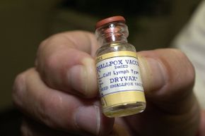 This old vial of dried smallpox vaccine holds approximately 100 doses.