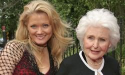 Actress Frances Reid and her grandaughter attend the Reception For The 31st Annual Daytime Emmy Awards