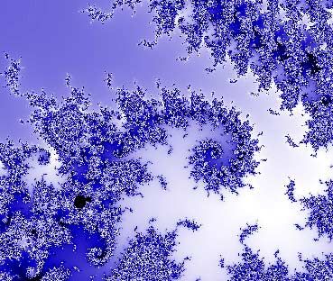 Reiterating fractal in shades of blue