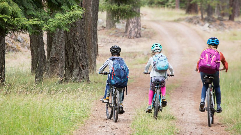 kids riding bikes