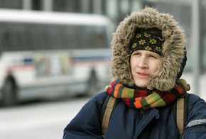 Woman in parka.