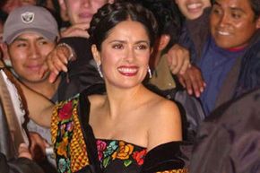 Salma Hayek, who played Frida Kahlo in the movie &quot;Frida,&quot; attends the 2002 premier in Mexico City.