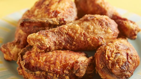 a plate of fried chicken