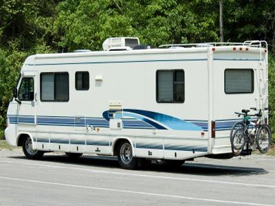 An RV carrying bicycles