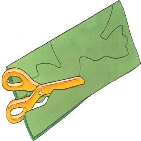 Trace the frog pattern and cut it out with scissors.