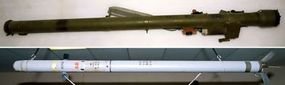 A 9K34 Strela-3 missile and launch tube (without grip stick)