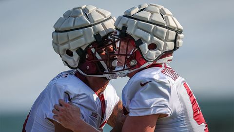 UGA football outfits players in Guardian Caps to try to reduce impacts.