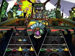 Play simultaneously with a friend in co-op mode to become rock stars together.