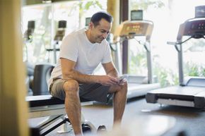 man make call at gym