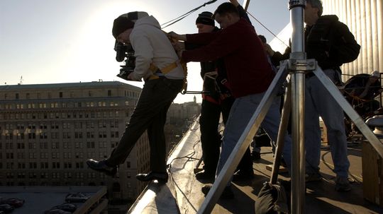 What does a gaffer do on a film set?