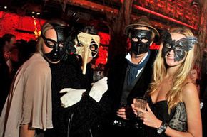 guests at masquerade ball