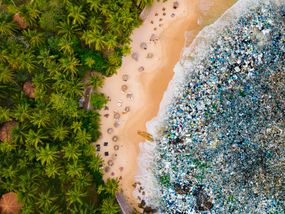 Tons of garbage washing up to a beautiful beach resort