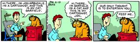 Jim Davis's first Garfield comic strip, June 19, 1978