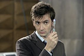 David Tennant, The Doctor on "Doctor Who," with a sonic screwdriver: pure geek chic”border=