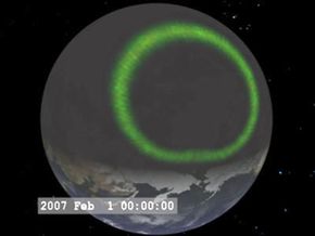 Simulated view of aurora