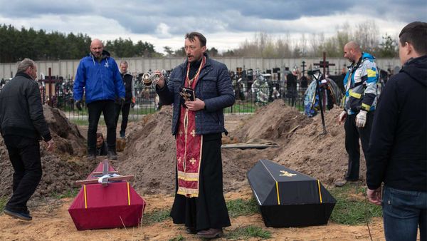 funeral Bucha, Ukraine