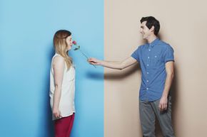 girl and boy with rose