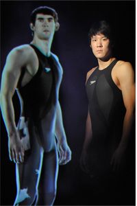 Olympic swimmers Michael Phelps and Park Tae-Hwan