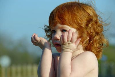 Red-headed baby