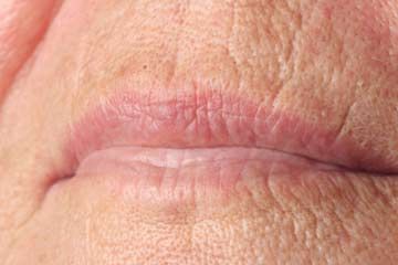 Up close of woman's lips.