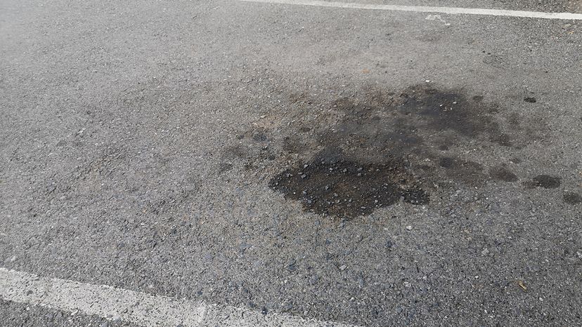 Oil stain.