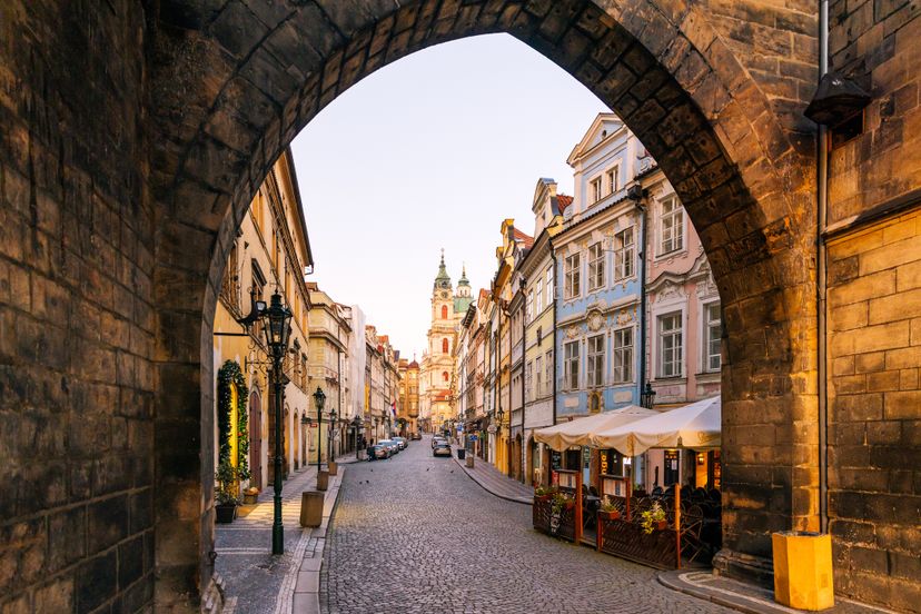 Mala Strana and Nerudova Street in Prague, Czech Republic