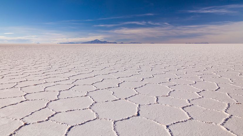 Vast expanse of salt that looks like snow