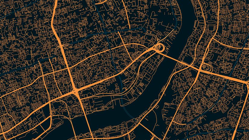 Top View of City Plan Map