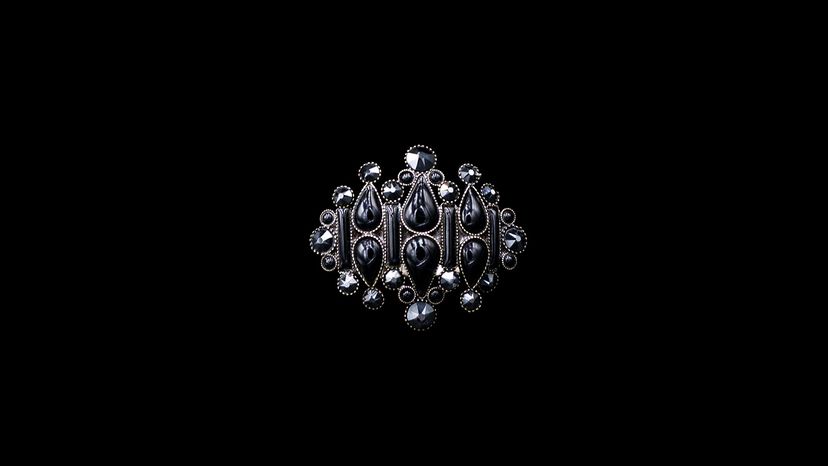 Black gemstones on a ring