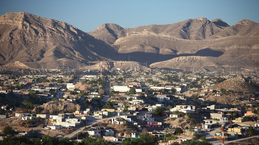 View of Juarez City with mountains in the background