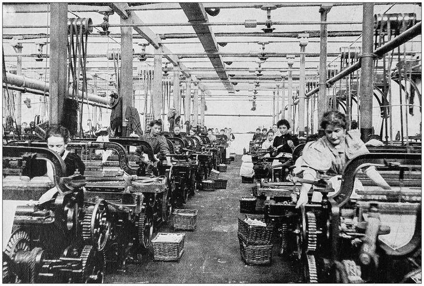 Antique photograph of the British Empire: Lancashire cotton mill
