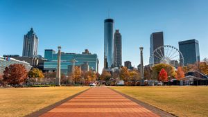 Centennial Park in Atlanta on an autumn day