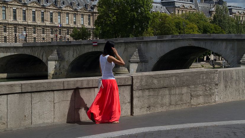 Woman wearing maxi skirt