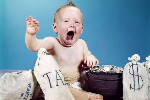 baby crying about taxes