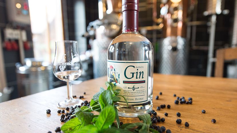 Gin, mint, juniper berries