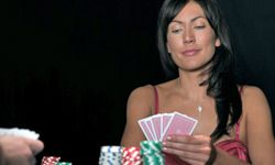 girl playing poker