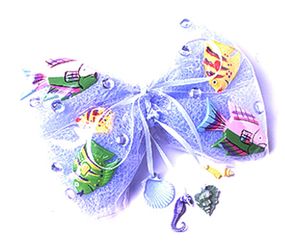 hair bow with fish theme